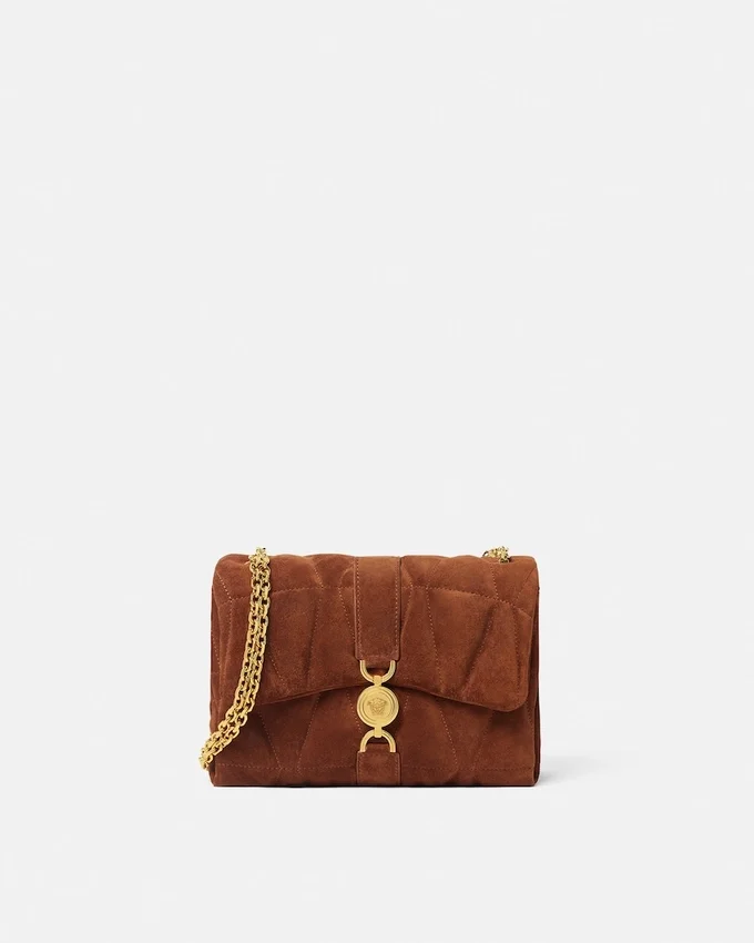 Kleio Quilted Suede Shoulder Bag Kleio Quilted Suede Shoulder Bag