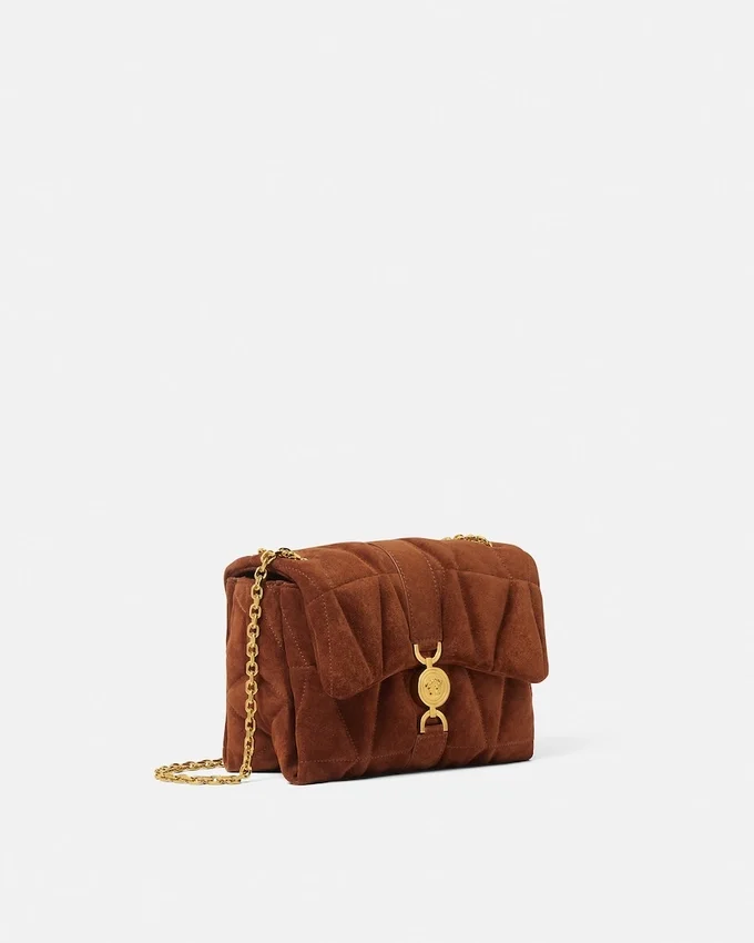Kleio Quilted Suede Shoulder Bag Kleio Quilted Suede Shoulder Bag