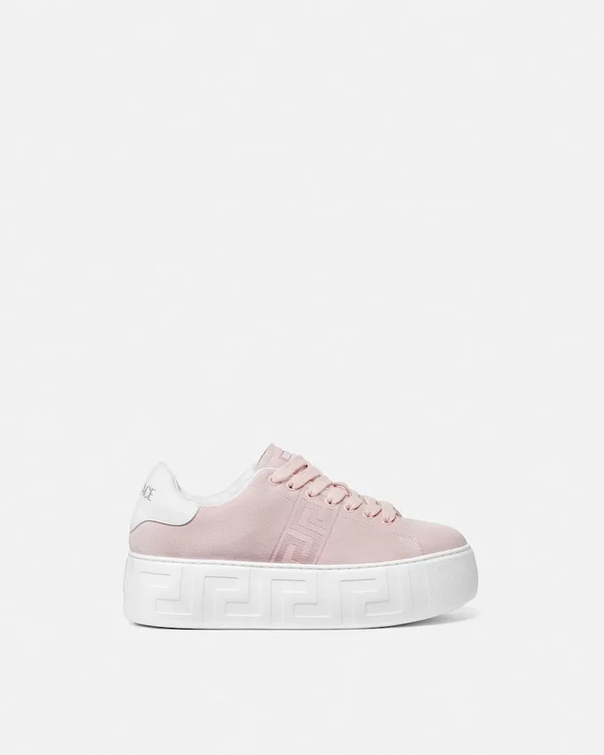 La Greca Suede Platform Sneakers La Greca Suede Platform Sneakers