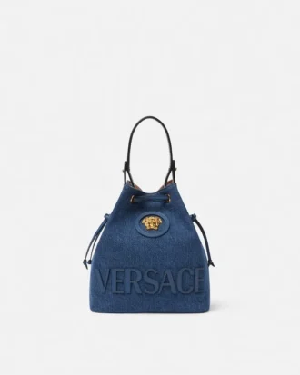 La Medusa Denim Bucket Bag