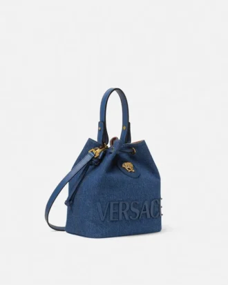 La Medusa Denim Bucket Bag