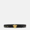La Medusa Embellished Leather Belt 4 cm