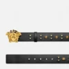 La Medusa Embellished Leather Belt 4 cm