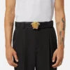La Medusa Embellished Leather Belt 4 cm