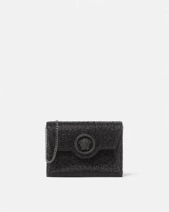 La Medusa Embellished Satin Clutch