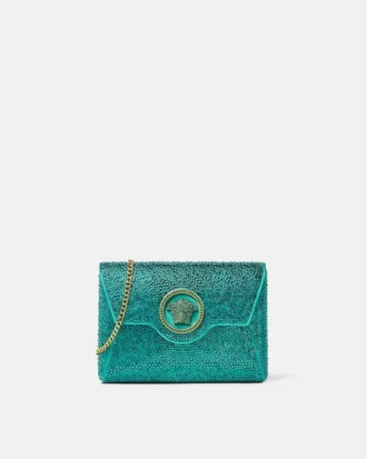 La Medusa Embellished Satin Clutch