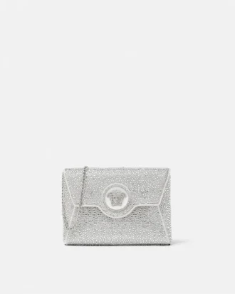 La Medusa Embellished Satin Clutch