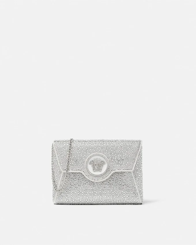 La Medusa Embellished Satin Clutch La Medusa Embellished Satin Clutch