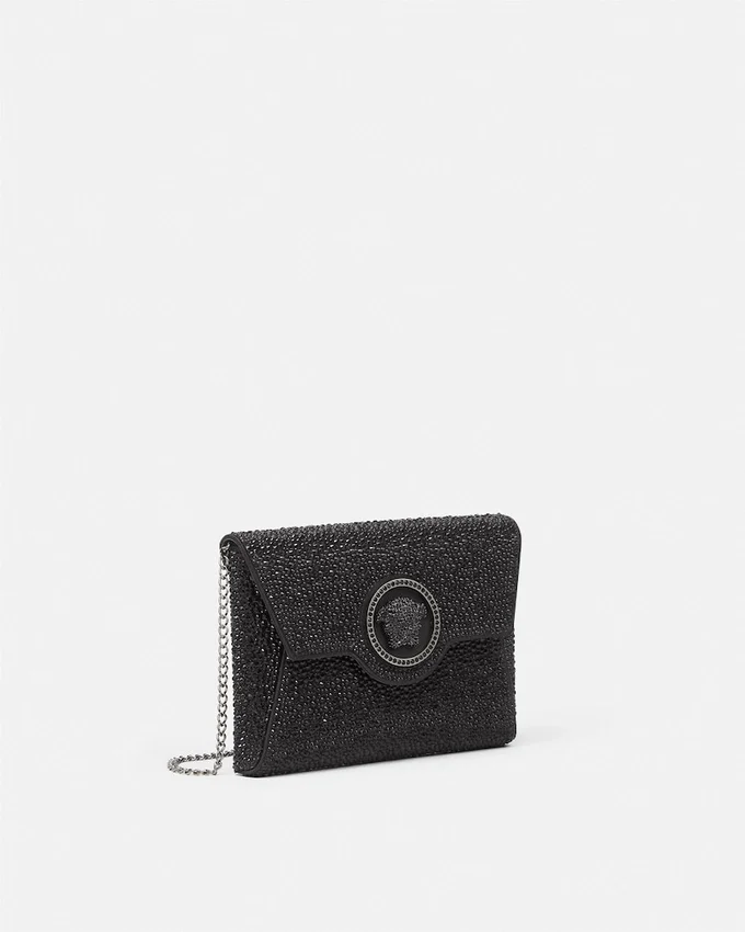 La Medusa Embellished Satin Clutch La Medusa Embellished Satin Clutch