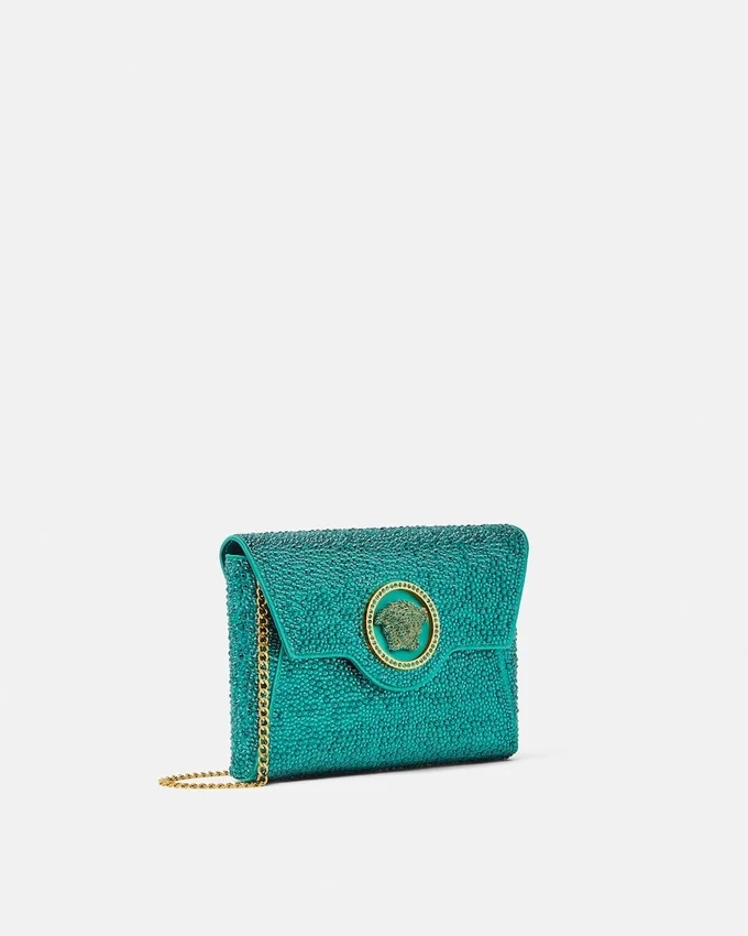 La Medusa Embellished Satin Clutch La Medusa Embellished Satin Clutch