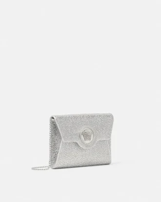 La Medusa Embellished Satin Clutch