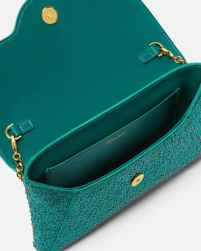 La Medusa Embellished Satin Clutch La Medusa Embellished Satin Clutch