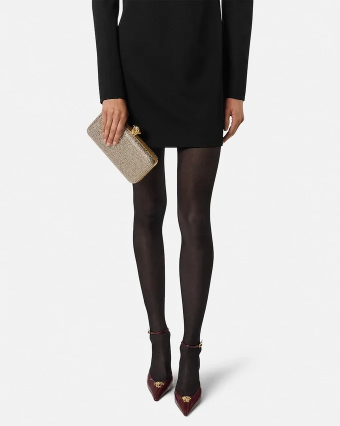 La Medusa Embellished Satin Clutch La Medusa Embellished Satin Clutch