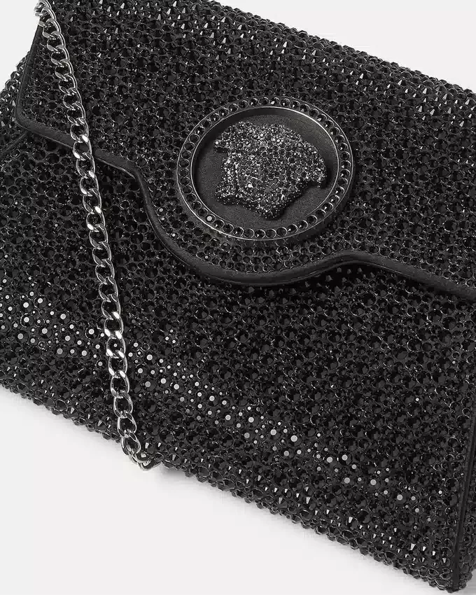 La Medusa Embellished Satin Clutch La Medusa Embellished Satin Clutch