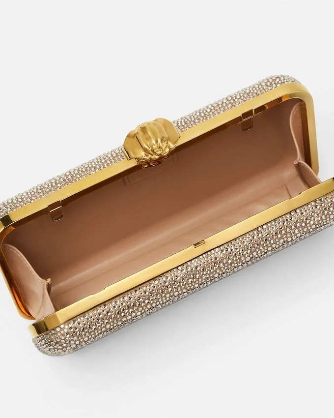 La Medusa Embellished Satin Clutch La Medusa Embellished Satin Clutch