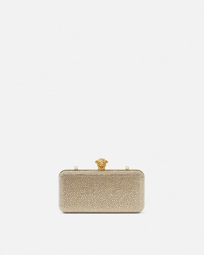 La Medusa Embellished Satin Clutch La Medusa Embellished Satin Clutch