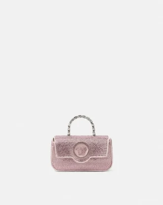 La Medusa Embellished Satin Mini Bag