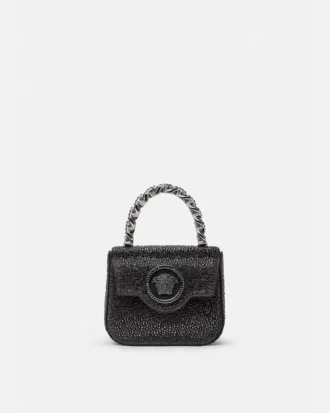 La Medusa Embellished Satin Mini Bag