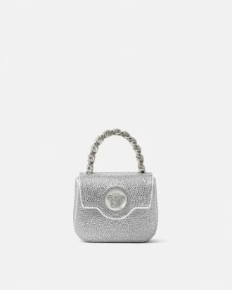 La Medusa Embellished Satin Mini Bag