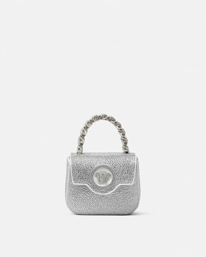 La Medusa Embellished Satin Mini Bag La Medusa Embellished Satin Mini Bag