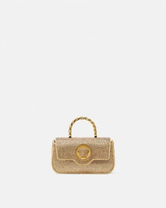 La Medusa Embellished Satin Mini Bag