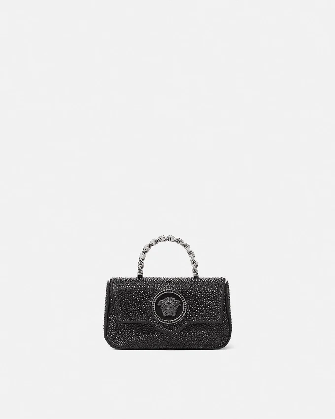 La Medusa Embellished Satin Mini Bag La Medusa Embellished Satin Mini Bag