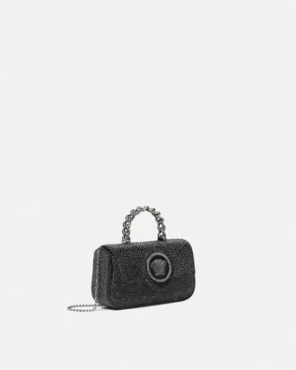 La Medusa Embellished Satin Mini Bag