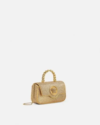 La Medusa Embellished Satin Mini Bag