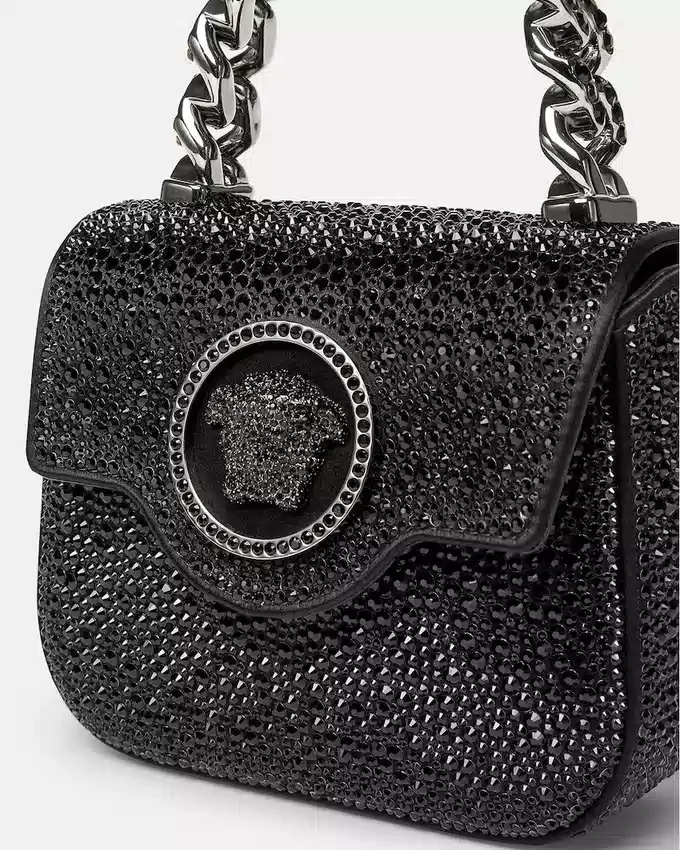 La Medusa Embellished Satin Mini Bag La Medusa Embellished Satin Mini Bag