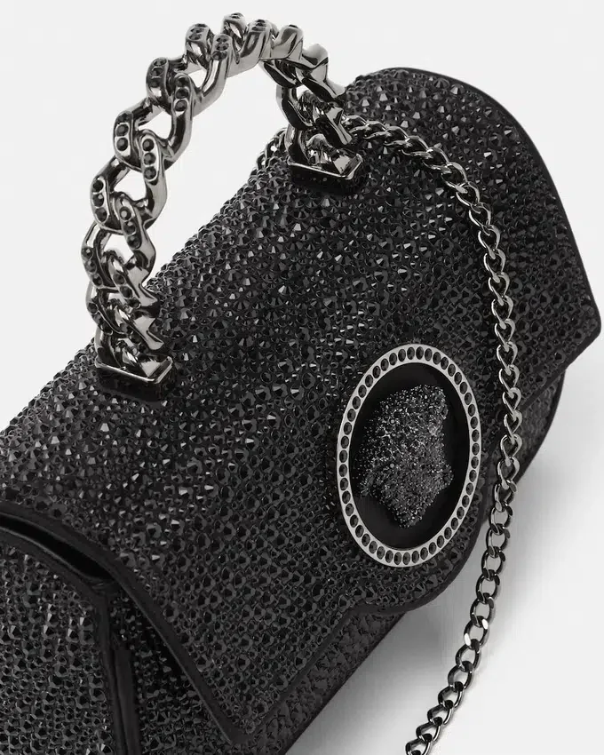 La Medusa Embellished Satin Mini Bag La Medusa Embellished Satin Mini Bag