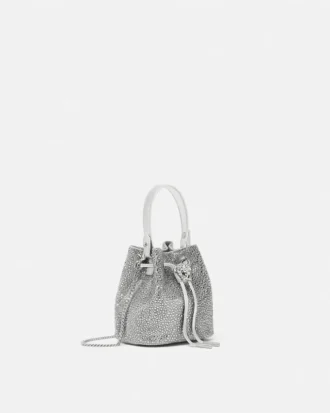 La Medusa Embellished Satin Mini Bucket Bag