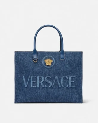 La Medusa Large Denim Tote La Medusa Large Denim Tote