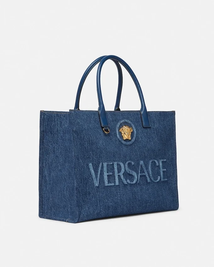La Medusa Large Denim Tote La Medusa Large Denim Tote