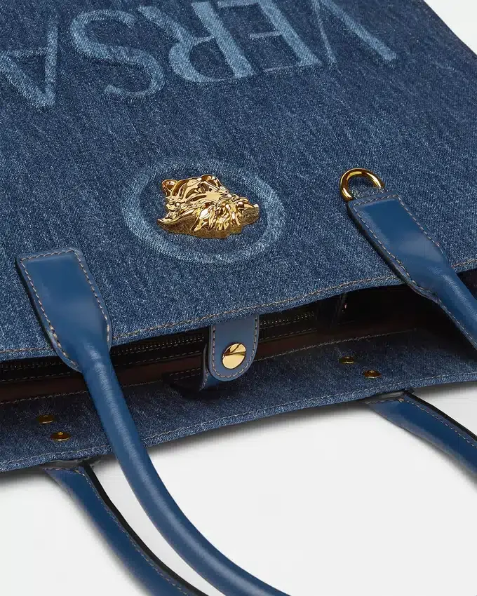 La Medusa Large Denim Tote La Medusa Large Denim Tote