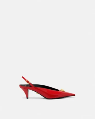 La Medusa Leather Slingbacks 55 mm