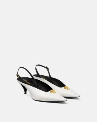 La Medusa Leather Slingbacks 55 mm