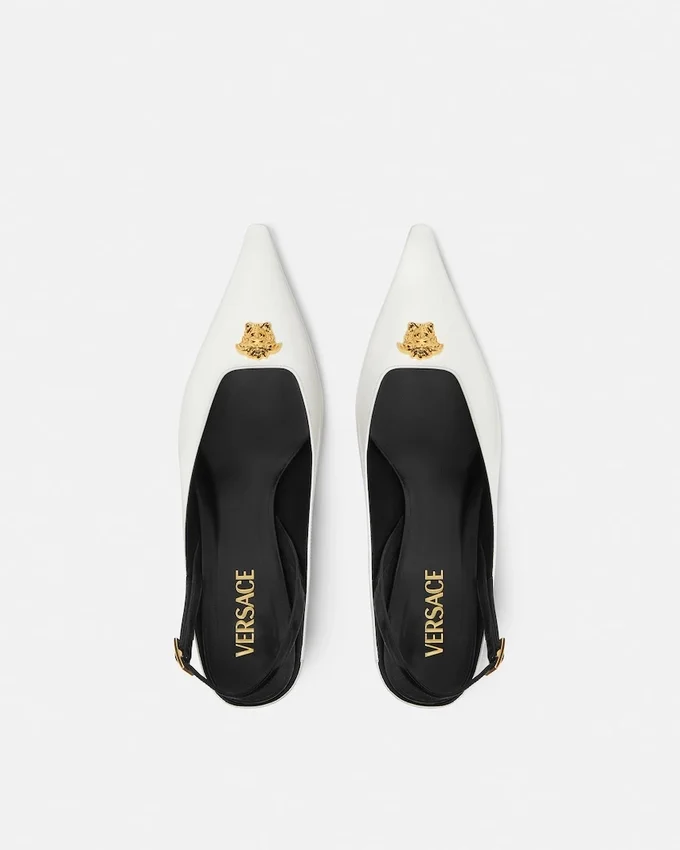 La Medusa Leather Slingbacks 55 mm La Medusa Leather Slingbacks 55 mm