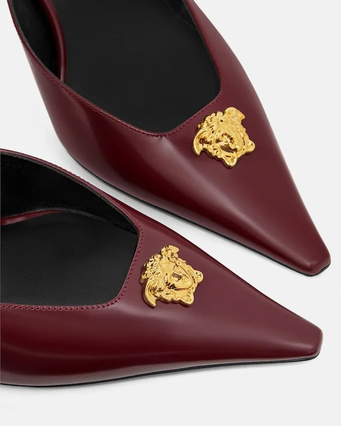 La Medusa Leather Slingbacks 85 mm La Medusa Leather Slingbacks 85 mm