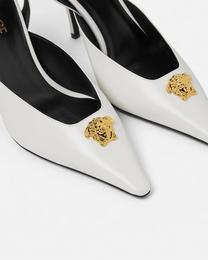 La Medusa Leather Slingbacks 85 mm La Medusa Leather Slingbacks 85 mm