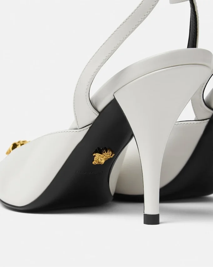 La Medusa Leather Slingbacks 85 mm La Medusa Leather Slingbacks 85 mm