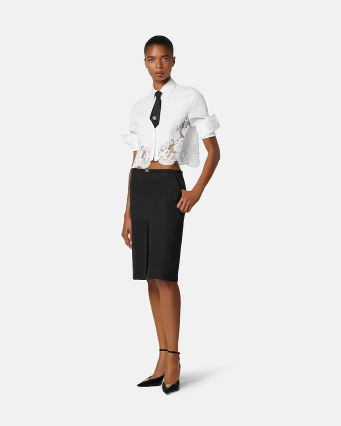 Lace-Trim Cotton-Poplin Shirt Lace-Trim Cotton-Poplin Shirt