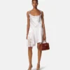 Lace-Trim Satin Mini Dress Lace-Trim Satin Mini Dress