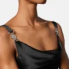 Lace-Trim Satin Mini Dress Lace-Trim Satin Mini Dress