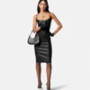 Leather Corset Midi Dress Leather Corset Midi Dress