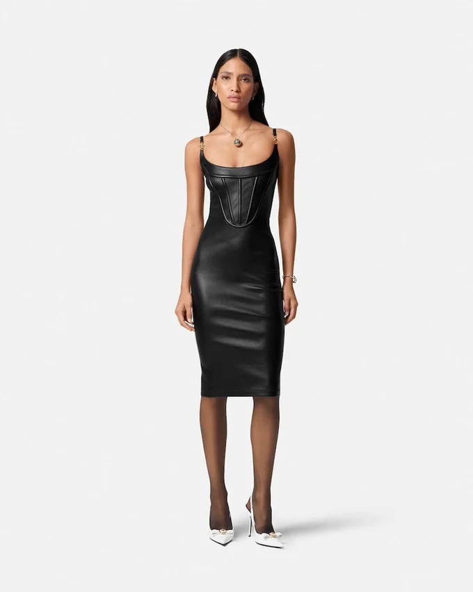 Leather Corset Midi Dress Leather Corset Midi Dress