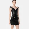 Leather Corset Mini Dress