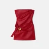 Leather Strapless Mini Dress