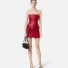 Leather Strapless Mini Dress