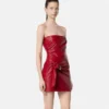 Leather Strapless Mini Dress