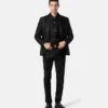 Leopard Jacquard Single-Breasted Blazer
